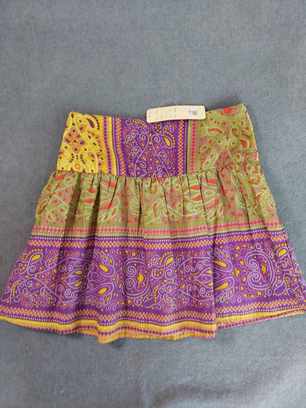 NWT Funky People Boho Paisley Cotton Mini Skirt Festival M - Picture 8 of 11